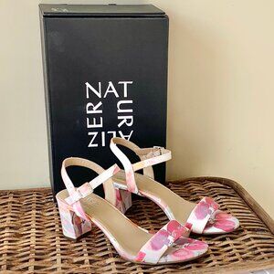 EUC Naturalizer Bristol Floral Block Heel Sandals, Multicolored Floral, Size 6